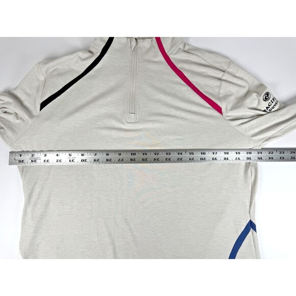 G/Fore Pullover Women XL Gray Pacific Dunes Golf Quarter Zip Lightweight Stretch - Picture 11 of 14